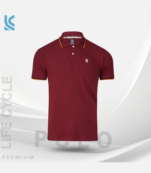 Coffee Color Cotton Short Sleeve Mens Polo Shirt