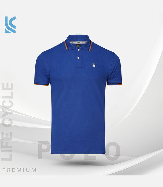 Royel Blue Color Cotton Short Sleeve Mens Polo Shirt